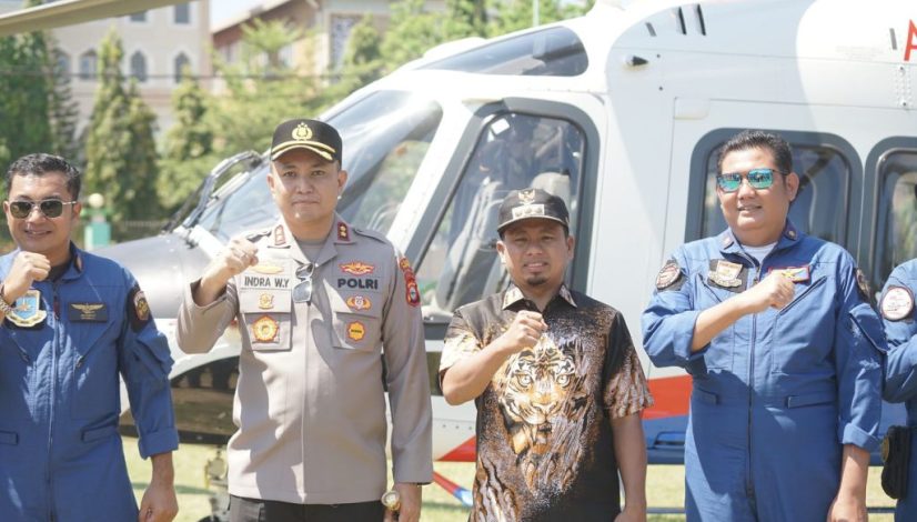 Wali Kota Parepare dan Kapolres Pantau Kamtibmas Lewat Udara, Gunakan Helikopter Polri