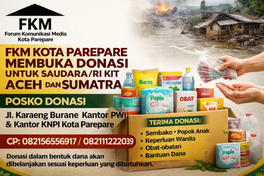 Solidaritas FKM Parepare: Posko Donasi Resmi Dibuka untuk Bantu Aceh dan Sumatra