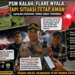 Flare Warnai Laga PSM vs Persib, Kapolres Parepare: Situasi Tetap Aman dan Kondusif