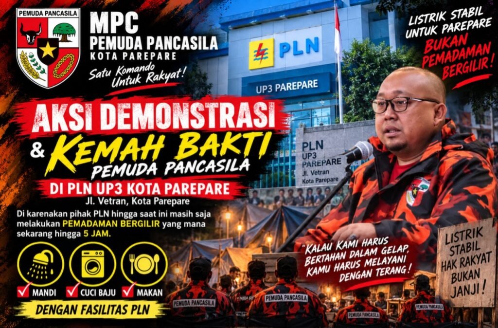 MPC Pemuda Pancasila Parepare Soroti Pemadaman Bergilir: “Jangan Masyarakat Terus yang Menanggung”
